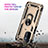 Silicone Matte Finish and Plastic Back Cover Case with Magnetic Finger Ring Stand MQ4 for OnePlus Nord N200 5G