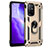 Silicone Matte Finish and Plastic Back Cover Case with Magnetic Finger Ring Stand MQ4 for Oppo F19 Pro+ Plus 5G