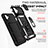 Silicone Matte Finish and Plastic Back Cover Case with Magnetic Finger Ring Stand MQ6 for Samsung Galaxy M04