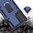 Silicone Matte Finish and Plastic Back Cover Case with Magnetic Finger Ring Stand N03 for Samsung Galaxy Note 20 5G