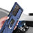 Silicone Matte Finish and Plastic Back Cover Case with Magnetic Finger Ring Stand N03 for Samsung Galaxy Note 20 Ultra 5G