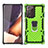 Silicone Matte Finish and Plastic Back Cover Case with Magnetic Finger Ring Stand N03 for Samsung Galaxy Note 20 Ultra 5G Matcha Green