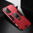 Silicone Matte Finish and Plastic Back Cover Case with Magnetic Finger Ring Stand N06 for Samsung Galaxy Note 20 5G