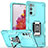 Silicone Matte Finish and Plastic Back Cover Case with Magnetic Finger Ring Stand QW1 for Samsung Galaxy S20 Lite 5G
