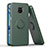 Silicone Matte Finish and Plastic Back Cover Case with Magnetic Finger Ring Stand QW1 for Xiaomi Poco M2 Pro Midnight Green