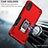 Silicone Matte Finish and Plastic Back Cover Case with Magnetic Finger Ring Stand QW1 for Xiaomi Redmi 9A