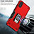 Silicone Matte Finish and Plastic Back Cover Case with Magnetic Finger Ring Stand QW1 for Xiaomi Redmi 9i