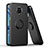 Silicone Matte Finish and Plastic Back Cover Case with Magnetic Finger Ring Stand QW1 for Xiaomi Redmi Note 9 Pro Black