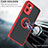Silicone Matte Finish and Plastic Back Cover Case with Magnetic Finger Ring Stand QW2 for Realme 9i 4G