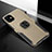 Silicone Matte Finish and Plastic Back Cover Case with Magnetic Finger Ring Stand R01 for Apple iPhone 11