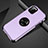 Silicone Matte Finish and Plastic Back Cover Case with Magnetic Finger Ring Stand R01 for Apple iPhone 11 Pro Purple