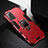 Silicone Matte Finish and Plastic Back Cover Case with Magnetic Finger Ring Stand R01 for Huawei Honor Play4 5G