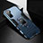 Silicone Matte Finish and Plastic Back Cover Case with Magnetic Finger Ring Stand R01 for Huawei Nova 7 SE 5G