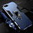 Silicone Matte Finish and Plastic Back Cover Case with Magnetic Finger Ring Stand R01 for Oppo R15X