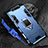 Silicone Matte Finish and Plastic Back Cover Case with Magnetic Finger Ring Stand R01 for Samsung Galaxy A80 Blue