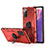 Silicone Matte Finish and Plastic Back Cover Case with Magnetic Finger Ring Stand R01 for Samsung Galaxy Note 20 5G