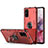Silicone Matte Finish and Plastic Back Cover Case with Magnetic Finger Ring Stand R01 for Samsung Galaxy S20 Plus 5G