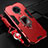 Silicone Matte Finish and Plastic Back Cover Case with Magnetic Finger Ring Stand R01 for Xiaomi Redmi K30 Pro 5G Red