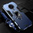 Silicone Matte Finish and Plastic Back Cover Case with Magnetic Finger Ring Stand R01 for Xiaomi Redmi K30 Pro Zoom Blue