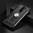Silicone Matte Finish and Plastic Back Cover Case with Magnetic Finger Ring Stand R01 for Xiaomi Redmi Note 8 Pro Black