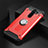 Silicone Matte Finish and Plastic Back Cover Case with Magnetic Finger Ring Stand R01 for Xiaomi Redmi Note 8 Pro Red