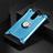 Silicone Matte Finish and Plastic Back Cover Case with Magnetic Finger Ring Stand R01 for Xiaomi Redmi Note 8 Pro Sky Blue