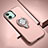 Silicone Matte Finish and Plastic Back Cover Case with Magnetic Finger Ring Stand R02 for Apple iPhone 11