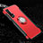 Silicone Matte Finish and Plastic Back Cover Case with Magnetic Finger Ring Stand R02 for Huawei Nova 6 5G Red
