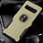 Silicone Matte Finish and Plastic Back Cover Case with Magnetic Finger Ring Stand R02 for Samsung Galaxy S10 Plus