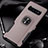 Silicone Matte Finish and Plastic Back Cover Case with Magnetic Finger Ring Stand R02 for Samsung Galaxy S10 Plus