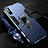 Silicone Matte Finish and Plastic Back Cover Case with Magnetic Finger Ring Stand R02 for Xiaomi Redmi 9AT