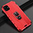 Silicone Matte Finish and Plastic Back Cover Case with Magnetic Finger Ring Stand R03 for Apple iPhone 11