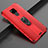 Silicone Matte Finish and Plastic Back Cover Case with Magnetic Finger Ring Stand R03 for Huawei Mate 20 X 5G