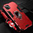 Silicone Matte Finish and Plastic Back Cover Case with Magnetic Finger Ring Stand R03 for Huawei Nova 7i Red