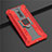 Silicone Matte Finish and Plastic Back Cover Case with Magnetic Finger Ring Stand R03 for Xiaomi Redmi K20