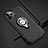 Silicone Matte Finish and Plastic Back Cover Case with Magnetic Finger Ring Stand R04 for Apple iPhone 11 Pro Black