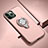 Silicone Matte Finish and Plastic Back Cover Case with Magnetic Finger Ring Stand R04 for Apple iPhone 11 Pro Max