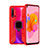 Silicone Matte Finish and Plastic Back Cover Case with Magnetic Finger Ring Stand R04 for Huawei Nova 5i Red