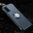 Silicone Matte Finish and Plastic Back Cover Case with Magnetic Finger Ring Stand R04 for Samsung Galaxy S20 5G Sky Blue