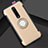 Silicone Matte Finish and Plastic Back Cover Case with Magnetic Finger Ring Stand R04 for Xiaomi Mi 9T Gold