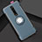 Silicone Matte Finish and Plastic Back Cover Case with Magnetic Finger Ring Stand R04 for Xiaomi Mi 9T Pro