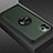 Silicone Matte Finish and Plastic Back Cover Case with Magnetic Finger Ring Stand R07 for Apple iPhone 11 Pro Black