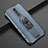 Silicone Matte Finish and Plastic Back Cover Case with Magnetic Finger Ring Stand R07 for Xiaomi Mi 9T Blue