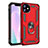 Silicone Matte Finish and Plastic Back Cover Case with Magnetic Finger Ring Stand S01 for Apple iPhone 11