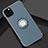 Silicone Matte Finish and Plastic Back Cover Case with Magnetic Finger Ring Stand S01 for Apple iPhone 11 Pro