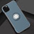 Silicone Matte Finish and Plastic Back Cover Case with Magnetic Finger Ring Stand S01 for Apple iPhone 11 Pro Max