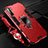 Silicone Matte Finish and Plastic Back Cover Case with Magnetic Finger Ring Stand S01 for Huawei Mate 40 Lite 5G Red