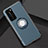 Silicone Matte Finish and Plastic Back Cover Case with Magnetic Finger Ring Stand S01 for Huawei P40 Gray