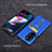 Silicone Matte Finish and Plastic Back Cover Case with Magnetic Finger Ring Stand S01 for Motorola Moto Edge 30 Pro 5G
