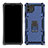 Silicone Matte Finish and Plastic Back Cover Case with Magnetic Finger Ring Stand S01 for Realme C11 Blue